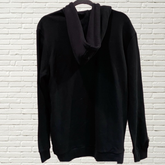 NWT $70 Adidas | Madewell | Trefoil Hoodie in Black with White Trefoil - Picture 2 of 7